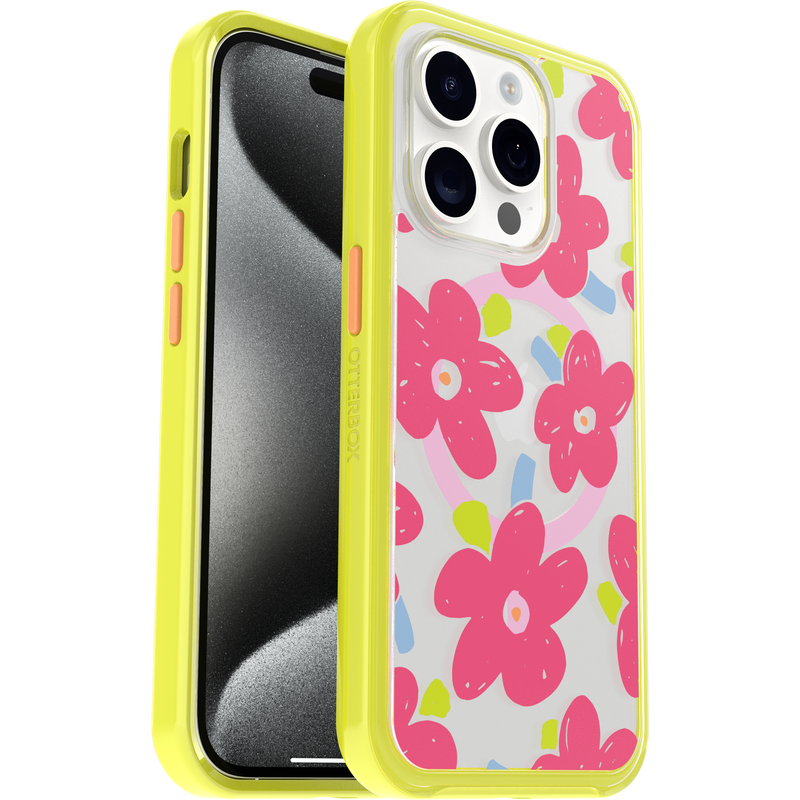 product image 1 - iPhone 15 Pro Hülle Symmetry Series Clear für MagSafe Fluttering Flora