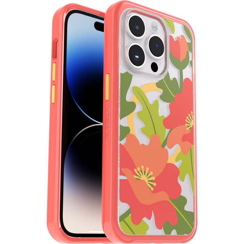 product image 1 - iPhone 14 Pro Hülle Symmetry Series Clear für MagSafe Fluttering Flora