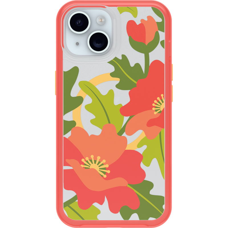 product image 2 - iPhone 16e und iPhone 15/14/13 Hülle Symmetry Series Clear für MagSafe Fluttering Flora