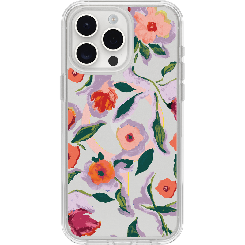 product image 1 - iPhone 15 Pro Max Hoesje Symmetry Series Clear voor MagSafe Confetti of Blossoms