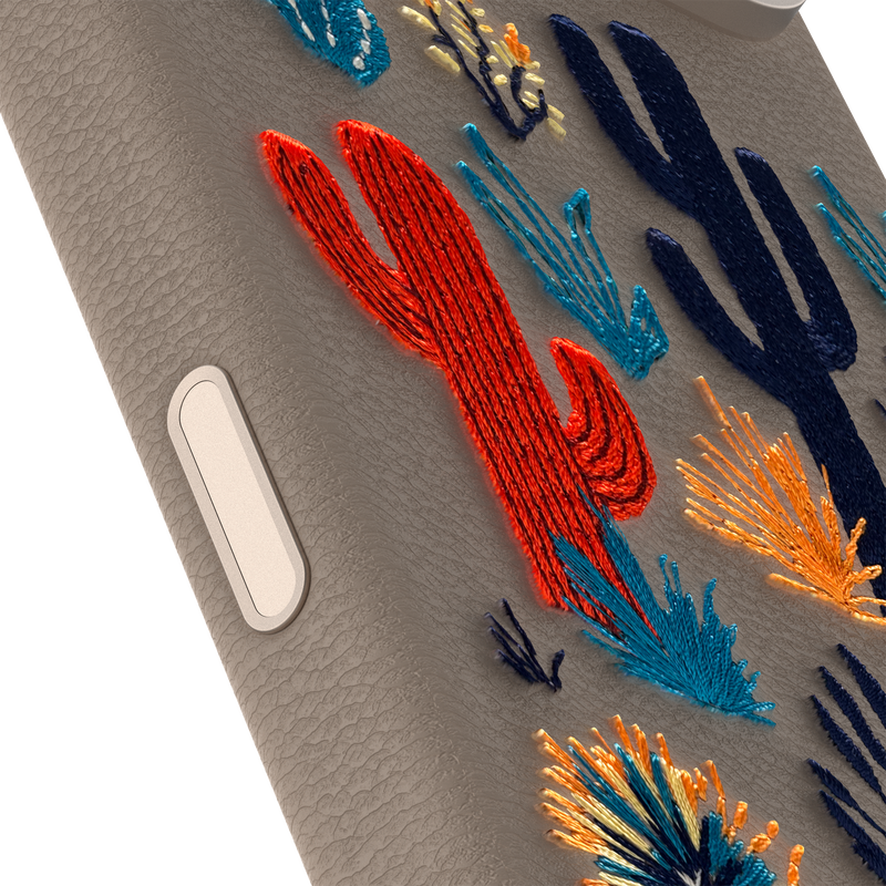 product image 3 - iPhone 17 Pro Max Funda Symmetry Series Cactus Leather Embroidery