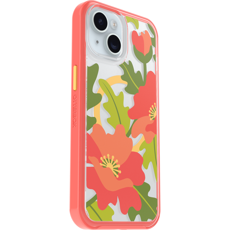 product image 3 - iPhone 16e und iPhone 15/14/13 Hülle Symmetry Series Clear für MagSafe Fluttering Flora
