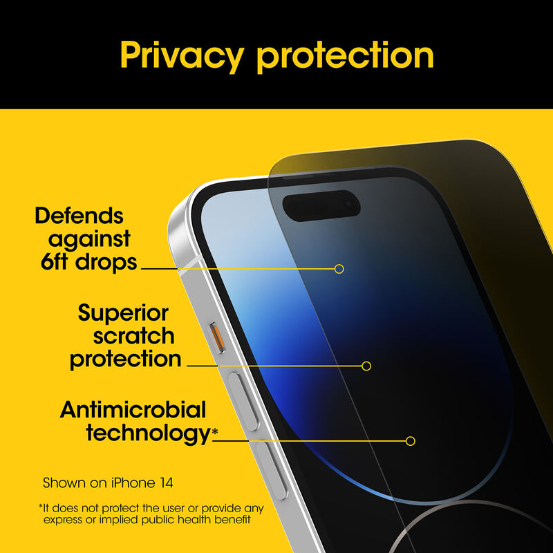 product image 4 - Protecteur d'écran iPhone 15 Pro Premium Pro Glass Privacy Guard