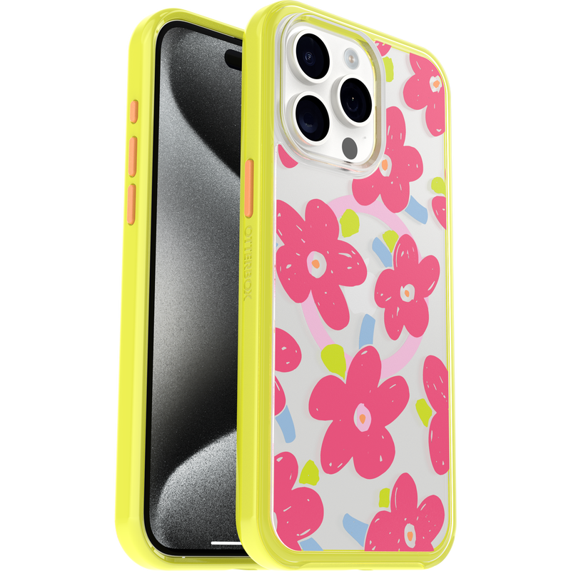 product image 1 - iPhone 15 Pro Max Skal Symmetry Series Clear för MagSafe Fluttering Flora